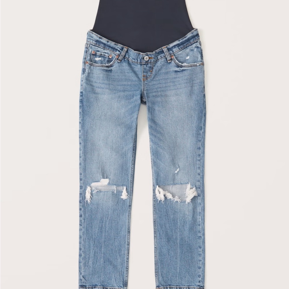 Abercrombie Ankle Straight Maternity Jeans Medium Destroyed size 16